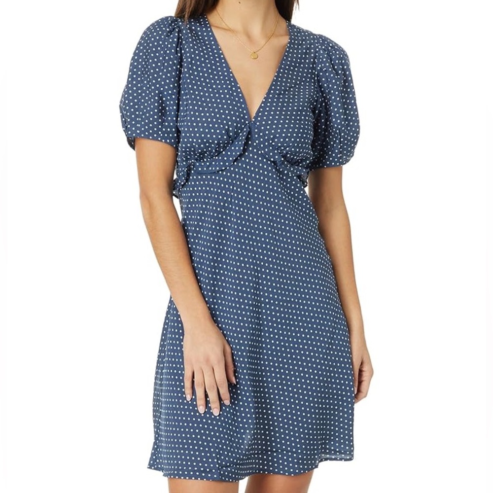 Madewell Blue Polka Dot Midi Dress
